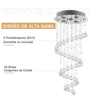 Lámpara de Techo de Cristal