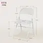 Juego de 2 Sillas Abatibles con Respaldo y Estructura de Acero para Oficina Estudio 45x46x78 cm Blanco