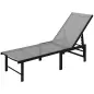Tumbona Reclinable de Jardín Exterior con Respaldo Ajustable en 5 Posiciones y Marco de Acero 166x60x84 cm Gris