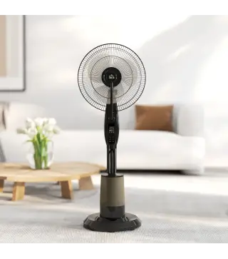 Ventilador Nebulizador de 3 Velocidades con Temporizador 3 Modos y Depósito 3,2L 44,5x38,5x120 cm Negro