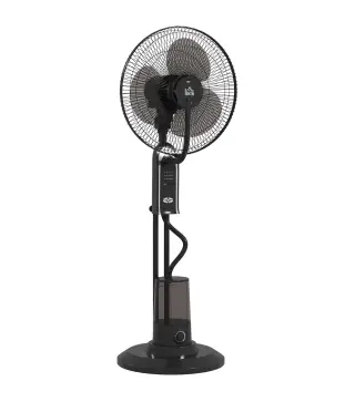 Ventilador de Pie con Nebulizador 3 Velocidades 3 Modos Oscilación de 70° Depósito de 3,2L y Mando 44,5x38,5x120cm Negro