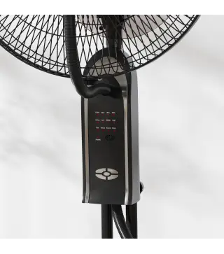 Ventilador de Pie con Nebulizador 3 Velocidades 3 Modos Oscilación de 70° Depósito de 3,2L y Mando 44,5x38,5x120cm Negro