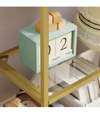 Estantería de Vidrio de 5 Niveles Estantería Almacenaje Estructura Arqueada Librería Estrecha 60x30x175 cm Dorado