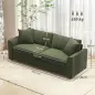 Sofá de 3 Plazas Tapizado en Pana con 2 Almohadas Reposabrazos y Cojín de Muelles 212x80x88 cm Verde