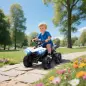 Quad Eléctrico para Niños 6 V Quad para Niños de 37 a 72 Meses Velocidad hasta 3 km/h Faros y Música 70x42x45 cm Blanco