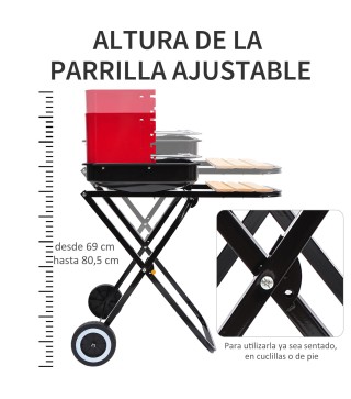 Barbacoa Plegable con Ruedas