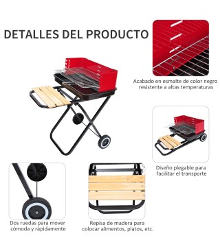 Barbacoa Plegable con Ruedas