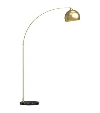 Lámpara de Pie Arco Moderna 40 W con Altura y Longitud Ajustable con Interruptor de Pie 110-115x35x170-180 cm Dorado