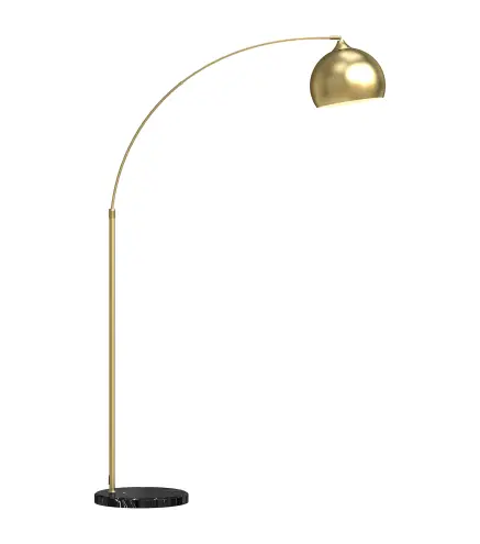 Lámpara de Pie Arco Moderna 40 W con Altura y Longitud Ajustable con Interruptor de Pie 110-115x35x170-180 cm Dorado