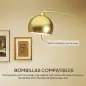 Lámpara de Pie Arco Moderna 40 W con Altura y Longitud Ajustable con Interruptor de Pie 110-115x35x170-180 cm Dorado