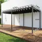 Pérgola de Jardín 3x5,7 m con Techo de Lamas Ajustable a 90° Manivela Estructura de Aluminio UPF50+ Gris Oscuro