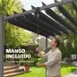 Pérgola de Jardín 3x5,7 m con Techo de Lamas Ajustable a 90° Manivela Estructura de Aluminio UPF50+ Gris Oscuro