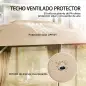 Carpa para Jardín 3x4 m con Techo Ventilado 4 Paredes y 4 Mosquiteras UPF50+ para Exterior Terraza Caqui