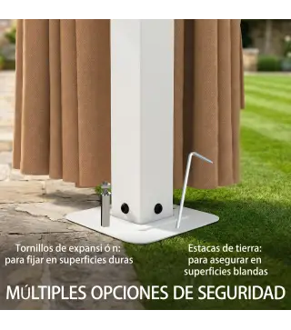 Carpa para Jardín 3x4 m con Techo Ventilado 4 Paredes y 4 Mosquiteras UPF50+ para Exterior Terraza Caqui