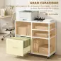 Mueble para Impresora con Ruedas Mesa para Impresora con Estantes Abiertos y Cajón para Documentos Tamaño A4 Blanco