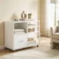 Mueble para Impresora con Ruedas Mesa para Impresora con Estantes Abiertos y Cajón para Documentos Tamaño A4 Blanco