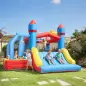 Castillo Hinchable para Niños con Soplador Tobogán Trampolín Piscina Pilar de Boxeo y Aro de Baloncesto 277x270x215 cm