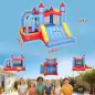 Castillo Hinchable para Niños con Soplador Tobogán Trampolín Piscina Pilar de Boxeo y Aro de Baloncesto 277x270x215 cm