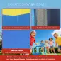 Castillo Hinchable para Niños con Soplador Tobogán Cama Elástica Piscina y Aro de Baloncesto para Niños 3-8 Años Azul