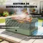 Barbacoa de Carbón 45,5x29x21 cm con Ventilador Integrado Temperatura Ajustable y Bandeja de Carbón Verde Claro