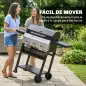 Barbacoa de Gas con 3 Quemadores Termómetro Parrilla Mesas Laterales Plegables Estante y Ruedas 123x57x102 cm Negro
