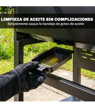 Barbacoa de Gas con 3 Quemadores Termómetro Parrilla Mesas Laterales Plegables Estante y Ruedas 123x57x102 cm Negro