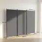 Biombo Plegable de 3 Paneles 260x180 cm Biombo Separador de Ambientes con Soporte de Metal UPF 30+ Gris Oscuro