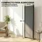 Biombo Plegable de 3 Paneles 260x180 cm Biombo Separador de Ambientes con Soporte de Metal UPF 30+ Gris Oscuro