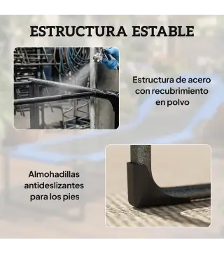 Tumbona Plegable con Respaldo Ajustable en 4 Posiciones Asas y Respaldo de Textilene Carga 120 kg 175x58x68 cm Azul