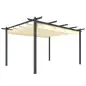 Pérgola de Jardín 4x3 m con Techo Retráctil Estructura de Aluminio UPF30+ Orificios de Drenaje Pabellón Exterior Crema