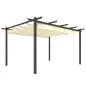 Pérgola de Jardín 4x3 m con Techo Retráctil Estructura de Aluminio UPF30+ Orificios de Drenaje Pabellón Exterior Crema