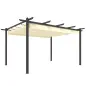 Pérgola de Jardín 4x3 m con Techo Retráctil Estructura de Aluminio UPF30+ Orificios de Drenaje Pabellón Exterior Crema