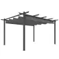 Pérgola de Jardín 4x3 m con Techo Retráctil Estructura de Aluminio UPF30+ Orificios de Drenaje Pabellón Exterior Gris