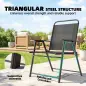 Pack de 4 Sillas de Camping Plegables con Respaldo Alto Asiento Ancho y Reposabrazos Tela Textilene Transpirable Negro