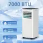 Aire Acondicionado Portátil 7000 BTU 4 en 1 Enfriamiento Deshumidificador Ventilador Temporizador para 26 m² Blanco