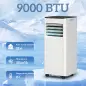 Aire Acondicionado Portátil 9000 BTU 4 en 1 Enfriamiento Deshumidificador Ventilador Temporizador para 28 m² Blanco