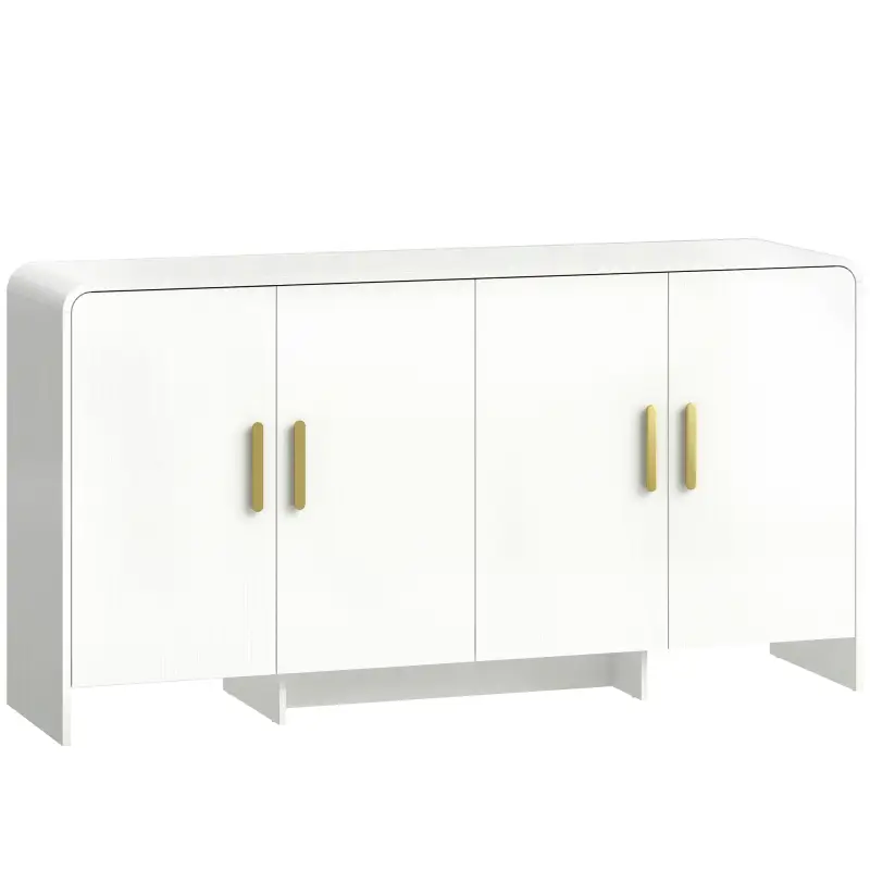 Aparador de Cocina con 4 Estantes 4 Puertas de Cierre Suave Mueble para TV de 72 Pulgadas 152x40x80 cm Blanco