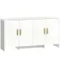 Aparador de Cocina con 4 Estantes 4 Puertas de Cierre Suave Mueble para TV de 72 Pulgadas 152x40x80 cm Blanco
