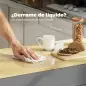 Isla de Cocina con Ruedas Encimera Extensible 4 Puertas Estantes Ajustables Especiero y Soporte para Toallas Gris