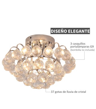 Lámpara de Techo de Cristal