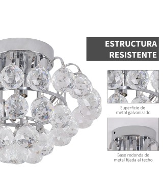 Lámpara de Techo de Cristal