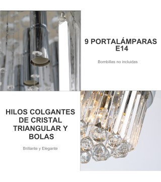 Lámpara de Techo de Cristal