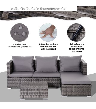Conjunto de Sofás de Ratán