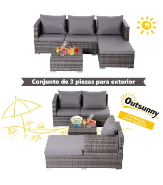 Conjunto de Sofás de Ratán