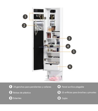 Espejo Joyero de Pared