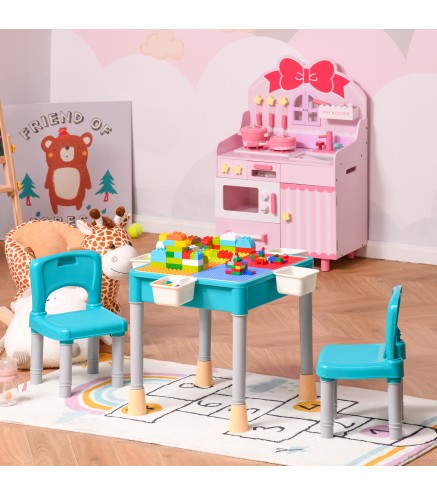 Juego de Mesa y 2 Sillas de Actividades de Construcción