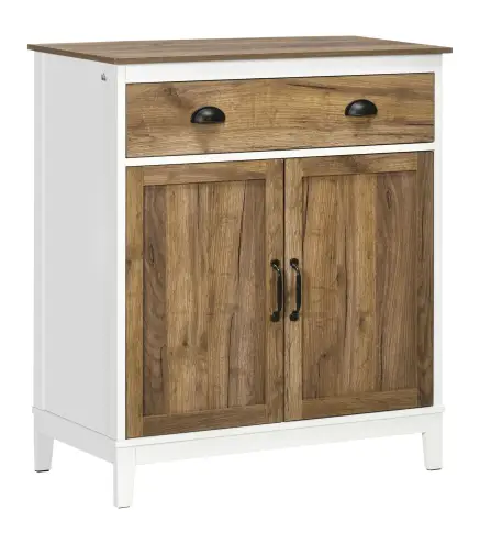 Aparador para Salón Armario de Almacenamiento con Cajón 2 Puertas y Estante Ajustable 78,5x39x89,4 cm Marrón