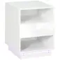 Mesita de Noche con Luz LED Mesilla de Noche con Mando a Distancia Cajón de Alto Brillo y 2 Estantes 40x40x55 cm Blanco Mesita de Noche con Luz LED Mesilla de Noche con Mando a Distancia Cajón de Alto Brillo y 2 Estantes 40x40x55 cm Blanco