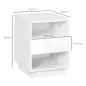 Mesita de Noche con Luz LED Mesilla de Noche con Mando a Distancia Cajón de Alto Brillo y 2 Estantes 40x40x55 cm Blanco Mesita de Noche con Luz LED Mesilla de Noche con Mando a Distancia Cajón de Alto Brillo y 2 Estantes 40x40x55 cm Blanco