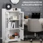 Vitrina de Salón Estantería Librería con Puertas de Vidrio Estante Ajustable Bisagras de Cierre Suave 60x30x116cm Blanco